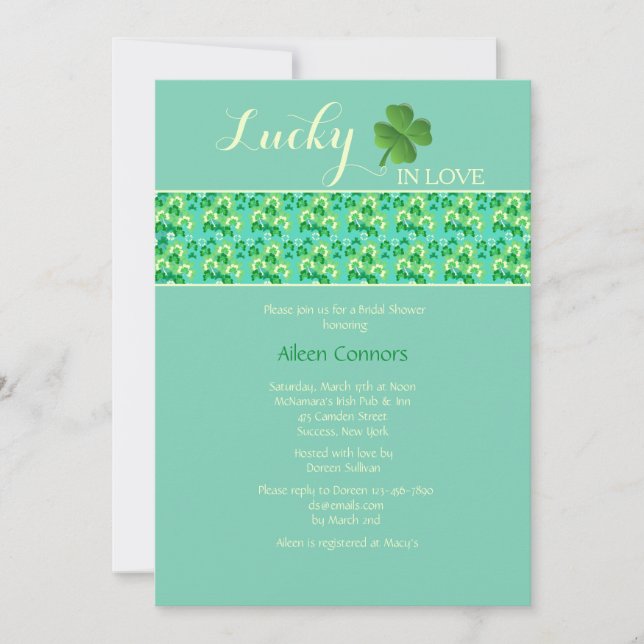 Lucky in Love U-Pick Background Colour Invitation (Front)