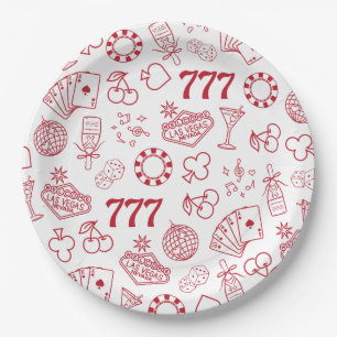 Lucky In Love Vegas Bachelorette Paper Plate