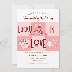 Lucky In Love Vegas Casino Bachelorette Weekend Invitation