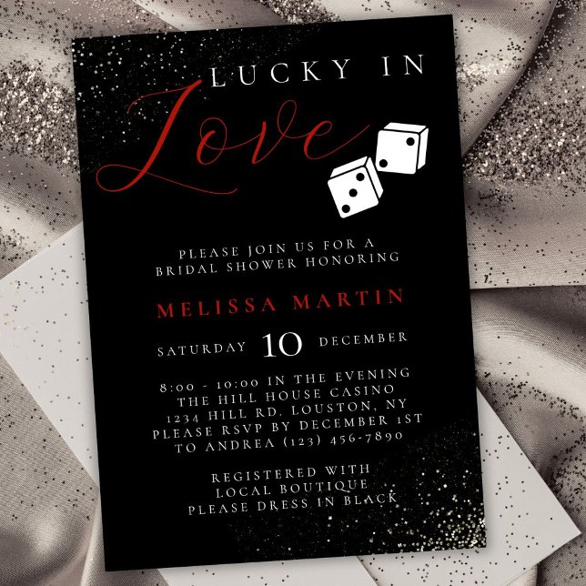Lucky in Love Vegas Casino Bridal Shower Invitation (Creator Uploaded)