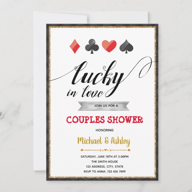 Lucky in love vegas party invitation (Front)