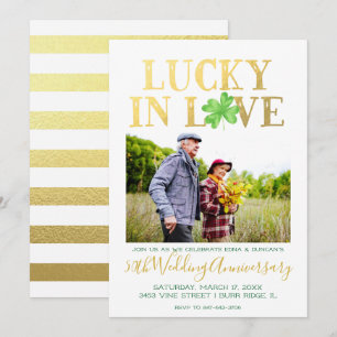 Lucky in Love   Wedding Anniversary Invitation