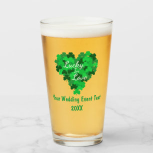 Lucky In Love Wedding Event Glass