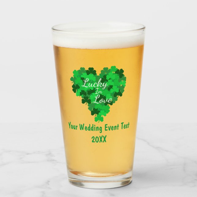 Lucky In Love Wedding Event Glass (Front Filled)