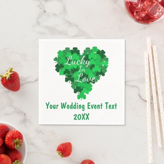Lucky In Love Wedding Event Napkin (Insitu)