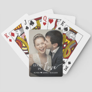 "Lucky in Love" wedding favour Personalised Playing Cards