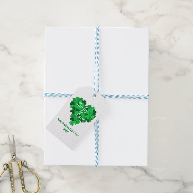 Lucky In Love Wedding Gift Tags (With Twine)