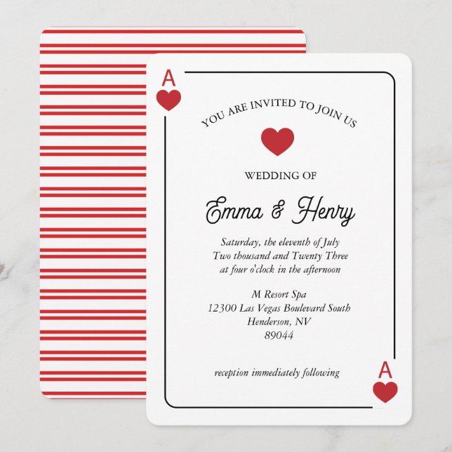 Lucky in Love Wedding Invitation  (Front/Back)