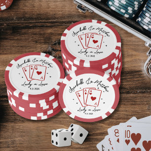 Lucky In Love Wedding Matches Poker Chips