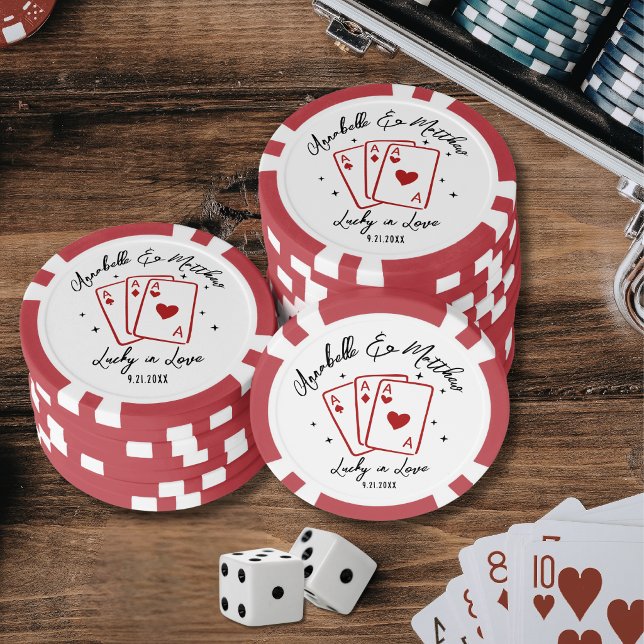 Lucky In Love Wedding Poker Chips (Lucky In Love Wedding Matches Poker Chips)