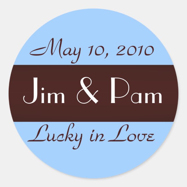 "Lucky in Love" Wedding Sticker (Front)