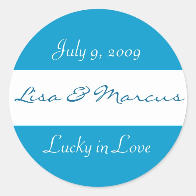 "Lucky in Love" Wedding Sticker (Front)