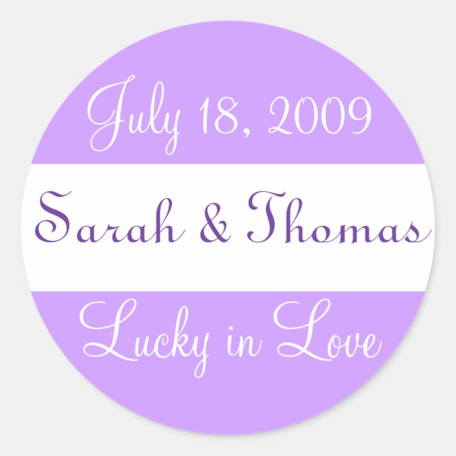 "Lucky in Love" Wedding Sticker (Front)