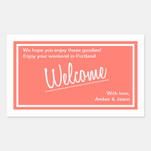 Lucky In Love -  Welcome Bag Sticker - Coral