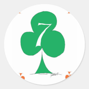Lucky Irish 7 of Clubs, tony fernandes Classic Round Sticker