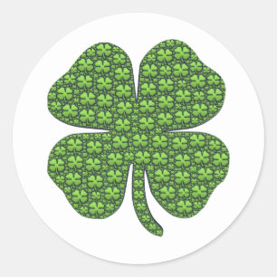 Lucky Irish Clover Classic Round Sticker