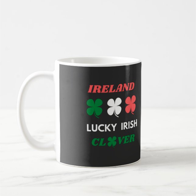 Lucky irish clover ireland st.patrick's day   coffee mug (Left)