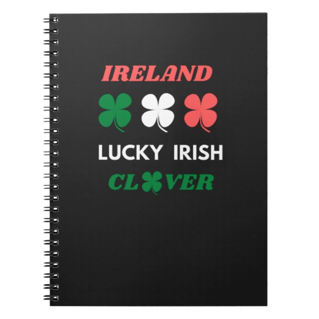 Lucky irish clover ireland st.patrick's day  notebook (Front)