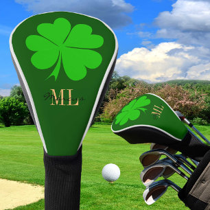 Lucky Irish Clover & Shamrock Golf monogrammed Golf Head Cover