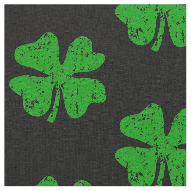 Lucky Irish clover shamrock pattern textile fabric (Close Up)