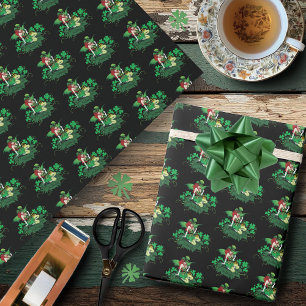 Lucky Irish Fairy Green Wrapping Paper