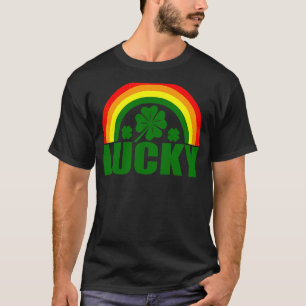 Lucky Irish Four Leaf C  St Patrick's Day Rainbow T-Shirt