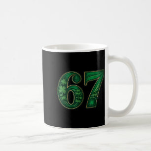 Lucky irish funny 67 six seven meme shamrock clove coffee mug