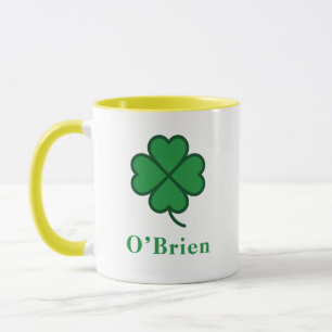 Lucky Irish Green Clover Personalised Coffee Mug