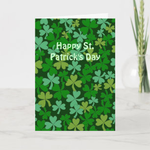 Lucky Irish Green Shamrocks Custom Card