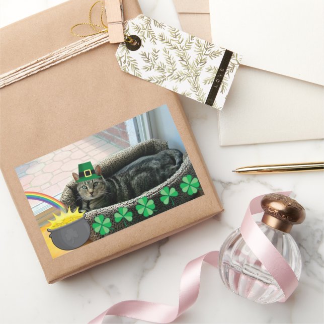 Lucky Irish Indigo Rectangular Sticker (Gifting)
