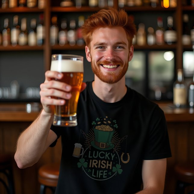 Lucky Irish Life  T-Shirt (Lucky Irish Life T-Shirt, St. Patrick's Day Shirt, Unisex Tee, Irish Pride Apparel, Beer Lovers Gift)