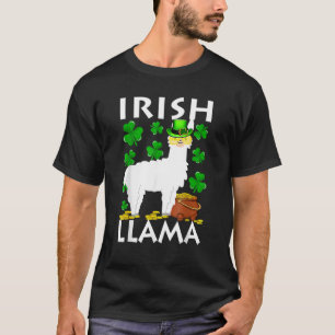 Lucky Irish Llama Shamrock St Patrick Day Animal G T-Shirt