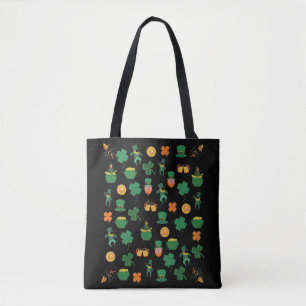 Lucky Irish pattern symbols, saint patrick's day Tote Bag