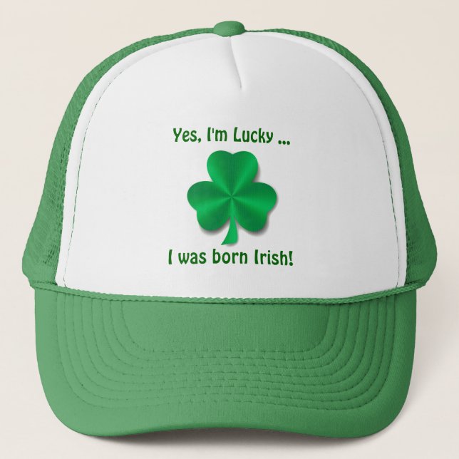 Lucky Irish Shamrock Baseball Cap (Front)