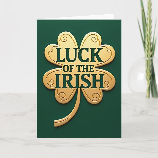 Lucky Irish Shamrock Card (Front)