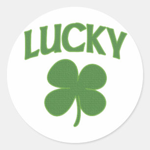 Lucky Irish Shamrock Classic Round Sticker
