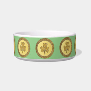 Lucky Irish Shamrock Gold Coin Bowl