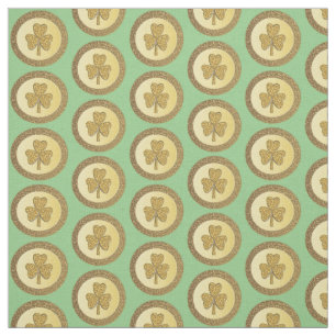 Lucky Irish Shamrock Gold Coin Craft Fabric