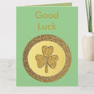 Lucky Irish Shamrock Gold Coin Custom Card