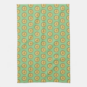 Lucky Irish Shamrock Gold Coin Tea Towel