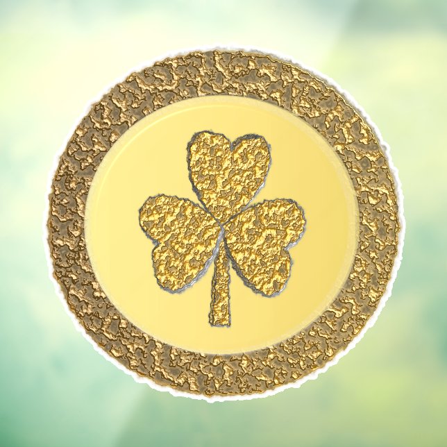 Lucky Irish Shamrock Gold Coin Window Cling (Sheet 3)