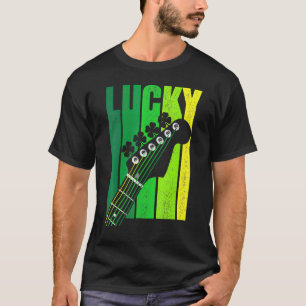 Lucky Irish Shamrock Guitar For Guitarist St Patri T-Shirt