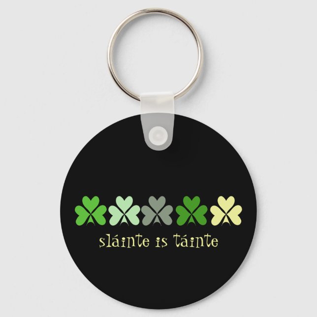 Lucky Irish Shamrock Key Ring (Front)