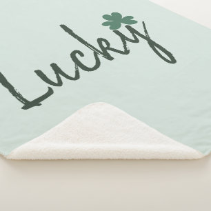 Lucky Irish Shamrock St Patricks Day Sherpa Blanket