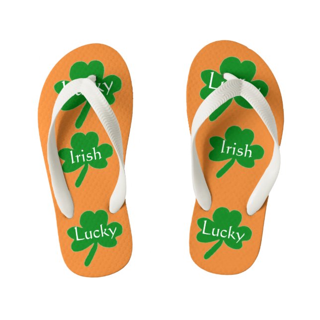 Lucky Irish Shamrocks Flip Flops (Footbed)