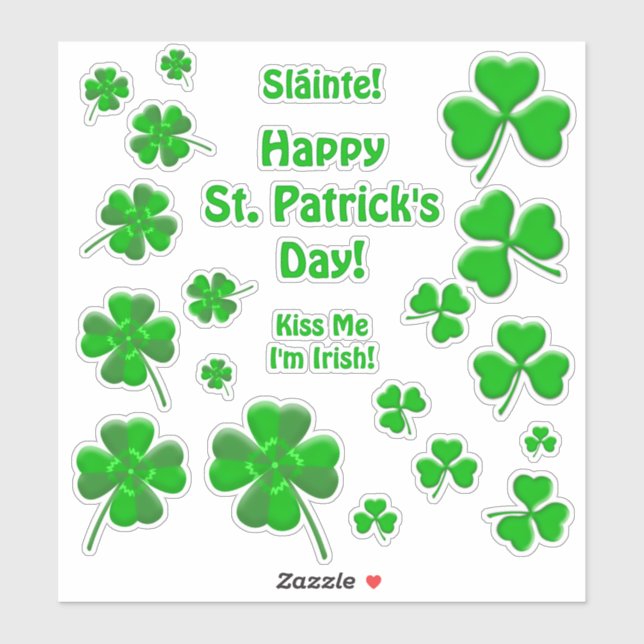 Lucky Irish Shamrocks Personalized (Sheet)