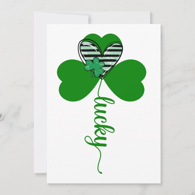 Lucky Irish St Patrick's Day Flower Invitation (Front)