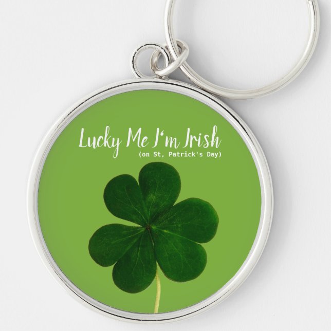 Lucky Irish St. Patrick's Day Green Shamrock Key Ring (Front)