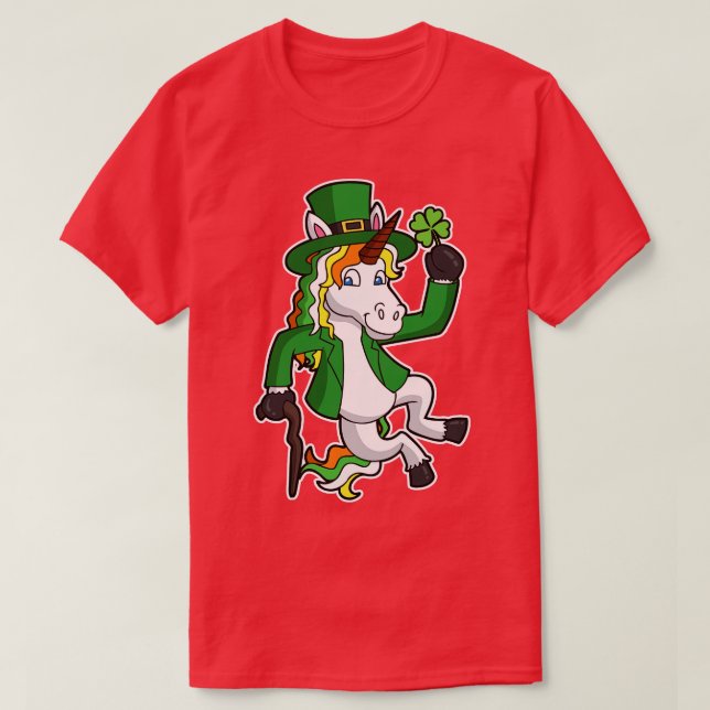 Lucky Irish Unicorn  St Patricks Day Heel Click T-Shirt (Design Front)