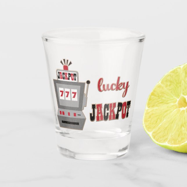 Lucky Jackpot Casino Shot Glass (Front)